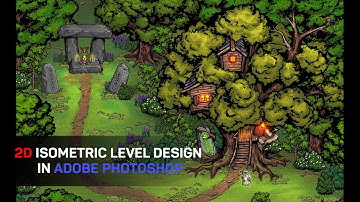 How create 2D isometric game level in Adobe Photoshop using a pattern stamp and MIW asset.