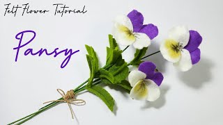 How to Make Felt Flower Pansy | Pansy Felt Flower || Bunga Pansy dari Kain Flanel