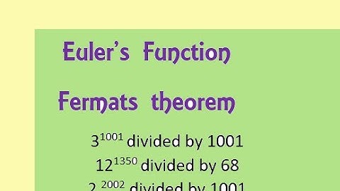 Find Remainders Using Fermat
