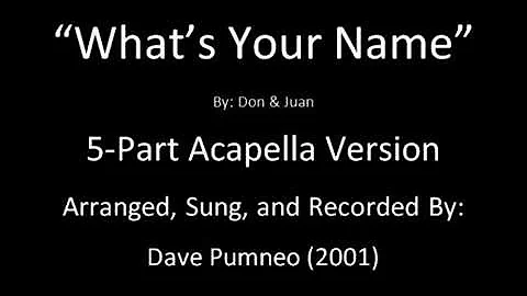 What's Your Name   (Dave Pumneo - 2001)