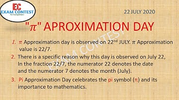 Pi Approximation day 22july2020