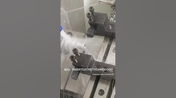 Turning and drilling process on stainless steel material by gang type CNC machine.| CNC SMARTLATHE