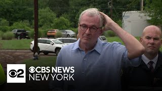 Gov. Phil Murphy tours flood damage in Berkeley Heights, N.J.