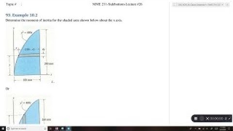 MME 211-L26-#93 Example 10.2 Finding the MOI about the x axis [2 ways]