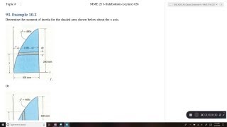 MME 211-L26-#93 Example 10.2 Finding the MOI about the x axis [2 ways]