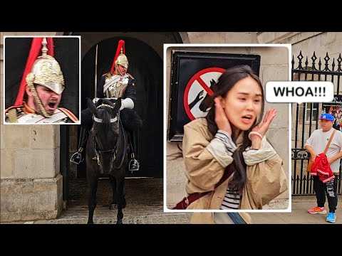 MASSIVE King's Guard Shout TERRIFIED This Chinese Tourist!
