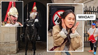 MASSIVE King's Guard Shout TERRIFIED This Chinese Tourist!