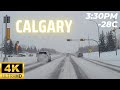 28c calgary snow 4k driving tour   