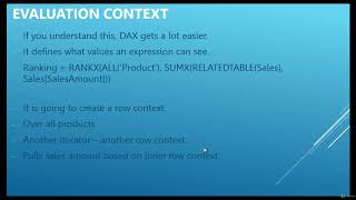 Famous Fundamentals of Data Analysis Expression DAX Lecture  9   DAX 08   Iterator Evaluation Context Wealth