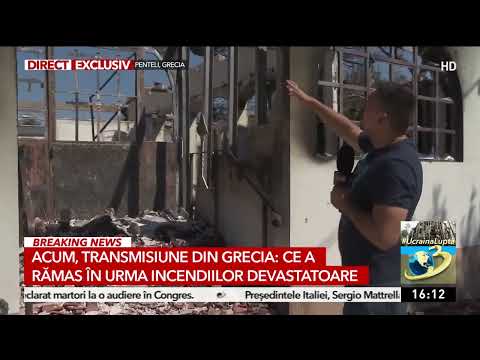 Transmisiune specială din mijlocul incendiilor din Grecia: Iadul pe pământ!