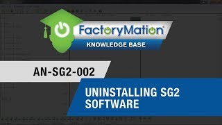 AN-SG2-002: Uninstalling SG2 Software