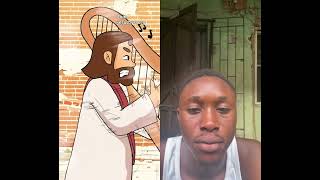 Jesus Battles the Demon DJ: Harp vs Hypnotic Headphones🎧 #jesus #jesusbys #jbys #viralshorts #viral