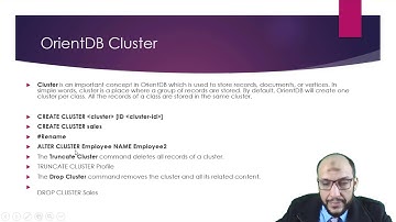 115 Python Handling Data Course OrientDB  Class, Cluster, Property CREATE, ALTER, DROP Commands