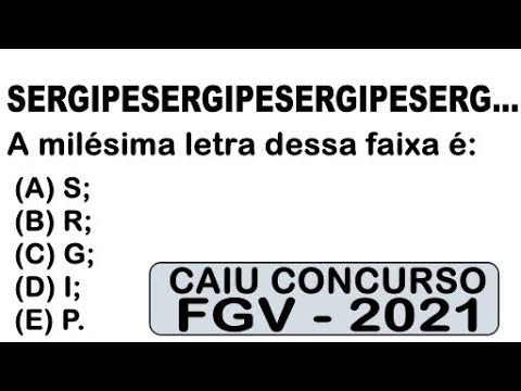 #116 - QUESTÃO DE CONCURSO -  MATEMATICA BÁSICA RESOLVIDA - SEQUENCIA NUMERICA - BANCA FGV - 2021