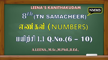 8th maths exercise 1.1 sums 6 - 10  | class 8 maths chapter 1 numbers  Ex.1.1 | TN Samacheer