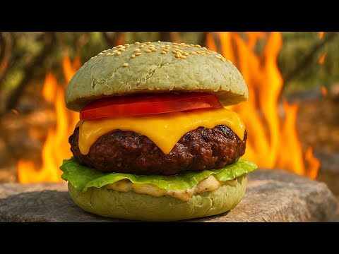 MOST.EPIC.CHEESEBURGER! Stone-Fried in the Forest/ASMR Cooking in Nature🔥🍔