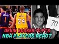 NBA PLAYERS REACT TO DEVIN BOOKER'S 70 POINT GAME! 70 POINTS YOUNGEST PLAYER IN NBA HISTORY!