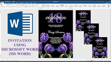 PURPLE AND BLACK | How to make DEBUT INVITATION in Microsoft Word (MS Word) | Cassy Soriano