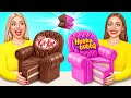 風船ガムvsチョコレートフードチャレンジ | 面白いキッチンハック Choco DO