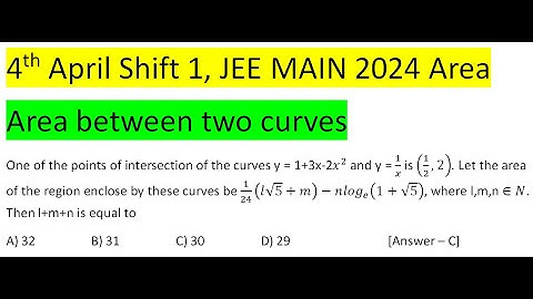 One of the points of intersection of the curves y = 1+3x-2x^2 and y = 1/x is (1/2,2). Let the area