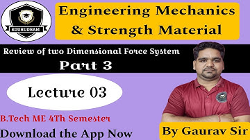 Review of two dimensional Force System Part 3 || Lecture 3 || EMSM By Gaurav Sir