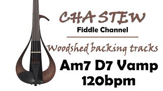 Video thumbnail of "Beginning Violin improvisation Am7 D7 Two Chord Vamp ::  Gypsy Jazz Fiddle Backing Track (120 bpm)"