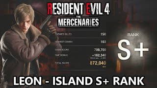 Resident Evil 4 - Leon S+ Rank Island - The Mercenaries DLC Gameplay (Unlock Handcannon)