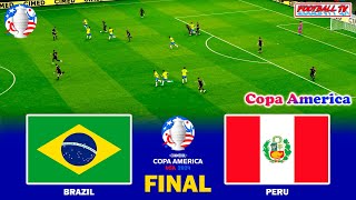 : BRAZIL vs PERU - FINAL COPA AMERICA | Full Match & All Goals 2024 | eFootball PES Gameplay PC