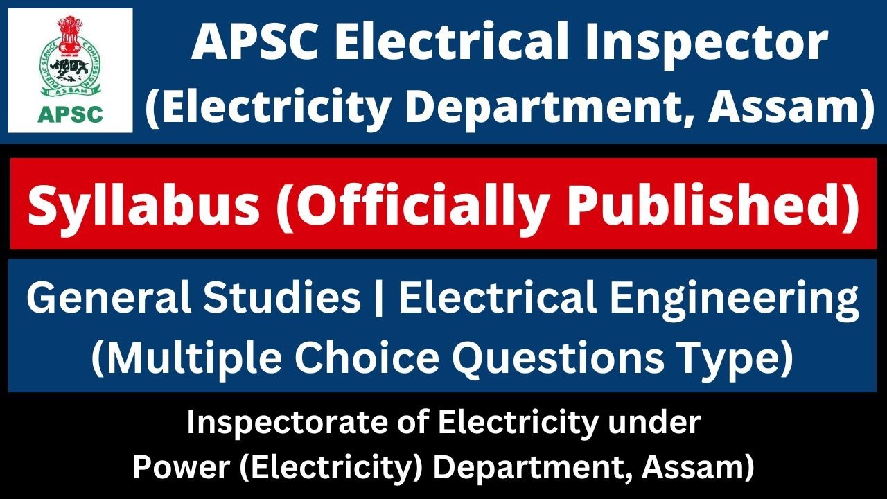 APSC Electrical Inspector Syllabus (Official) YouTube