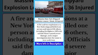 Massive New York Shipyard Explosion Leaves 1 Dead, 36 Injured