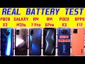 POCO X3 vs Realme 7 Pro, Samsung M31s, Poco X2, OPPO F17 Battery Drain Test | Charging Test [Hindi]