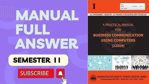 BUSINESS COMMUNICATION USING COMPUTERS (22009) #manual #msbte