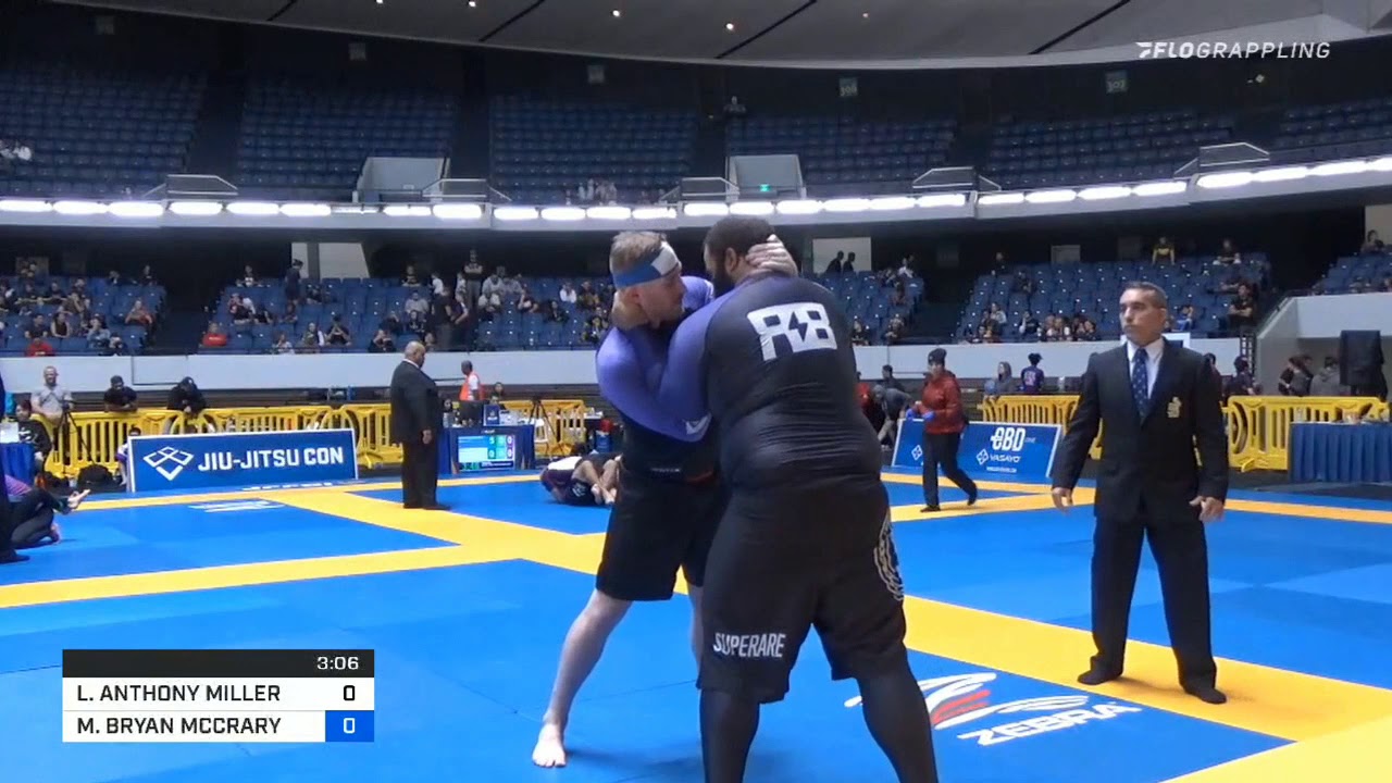 Matthew Mccrary Ibjjf Nogi Worlds 2019 Purple belt ultra heavyweight Leonard Miller vs ...