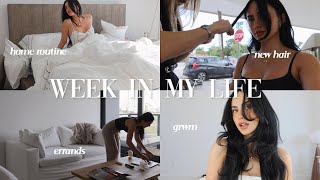 a week in my life in miami ♡ home routine, grwm, nails, groceries, new hair