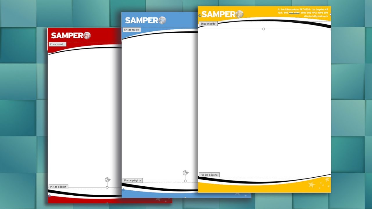 Ejemplo de membrete en word 2016 - YouTube