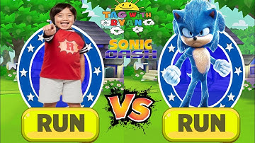 Tag with Ryan vs Sonic Dash - Run Gameplay