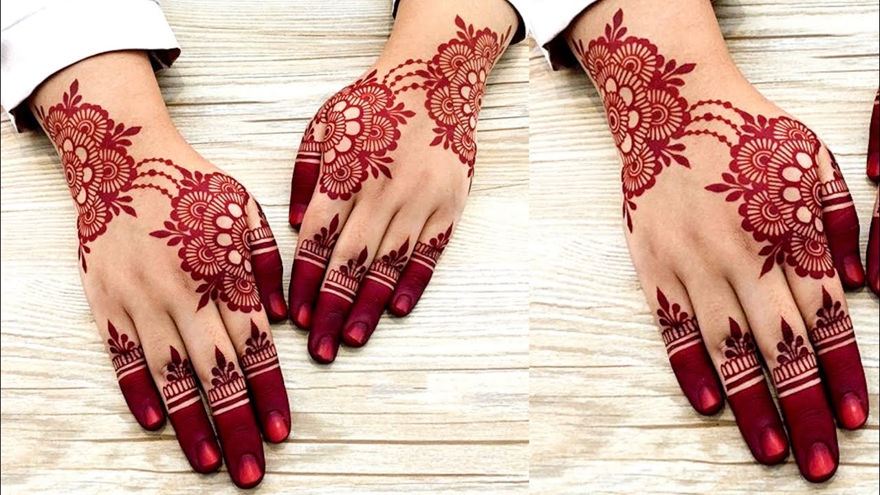 New Delicate Mehndi Design For Back Hand Artistic Henna By Saima Youtube