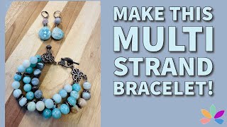 Multi strand Bracelet and Earrings using Seafoam Sunrise!  Jody