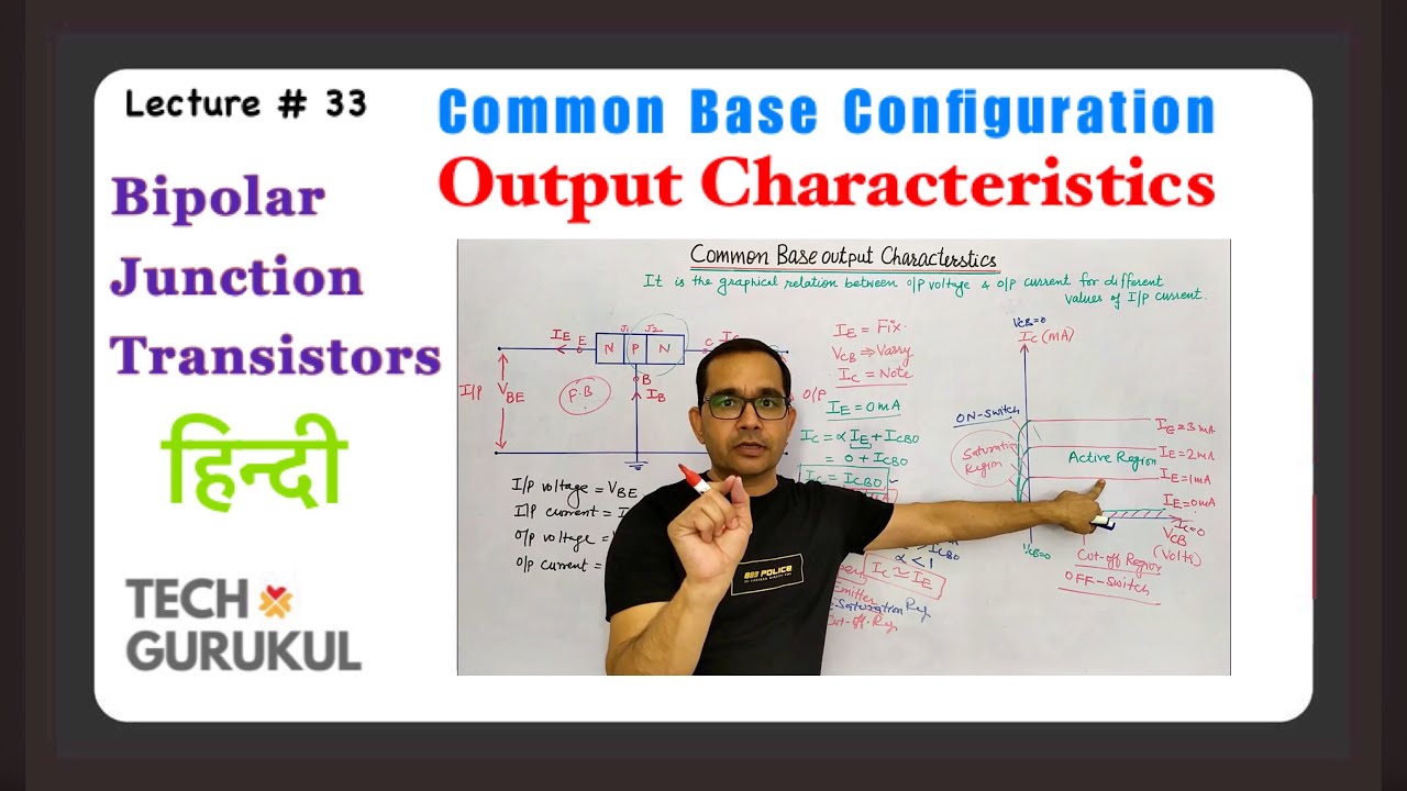 6. Common Base Transistor Output Characteristics in Hindi | Tech Gurukul by Dinesh Arya