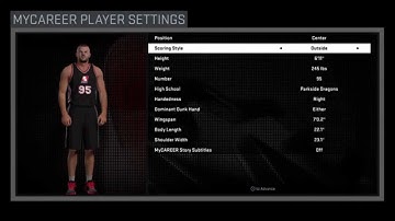 NBA 2K16 PS4 - MyPLAYER Creation [Center] + Face Scan