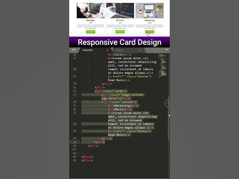 CSS Responsive Card Design - HTML & CSS Tutorial #shorts - YouTube