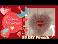 DIY Valentines Heart Mesh Wreath For $5.00