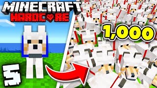 My Invincible 1,000 DOG ARMY In Minecraft Hardcore (#5)