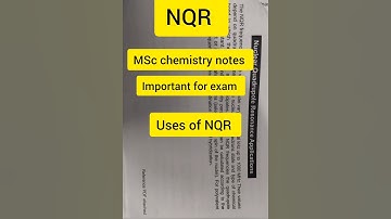 NQR SPECTROSCOPY MSC CHEMISTRY।notes। classes #video