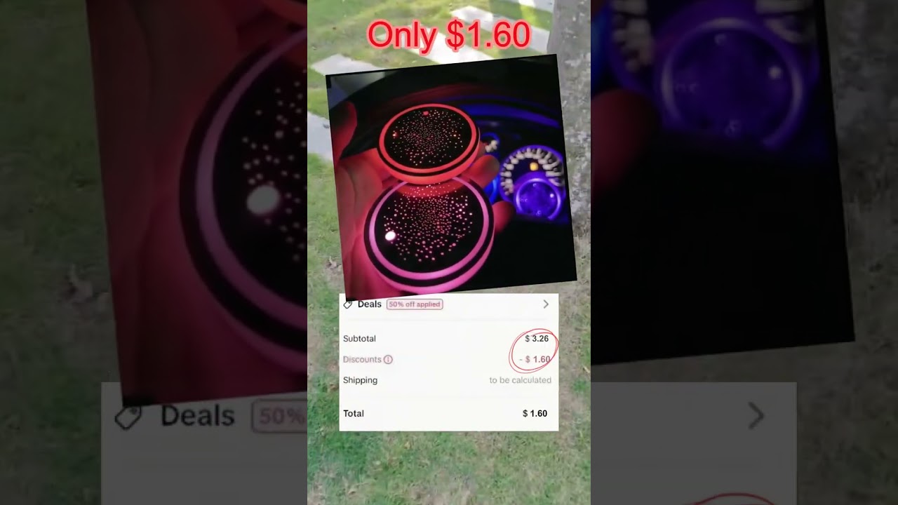 LED Car Cup Holder Light