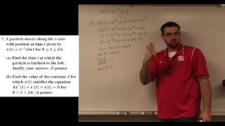 AP Calculus 1st Semester Review FRQ #7