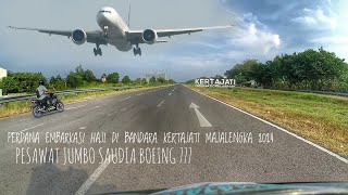 PENJEMPUTAN CALON JAMAAH EMBARKASI HAJI 2024 KLOTER 2 PESAWAT JUMBO SAUDI AIRLINES BANDARA KERTAJATI