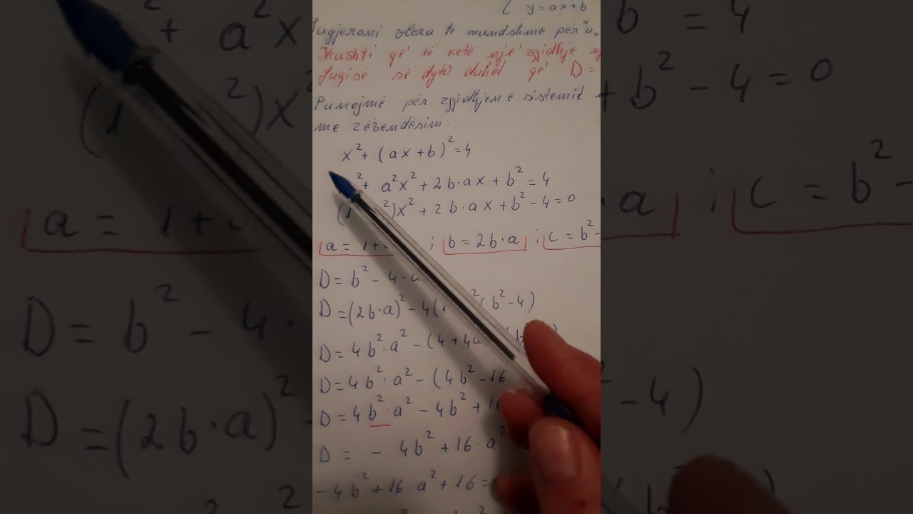 ushtrime per ekuacionin e tangjentes ne nje pike te rrethit.