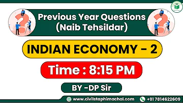 Previous Year Questions | Naib Tehsildar Exam | Indian Economy - 2 | Himachal