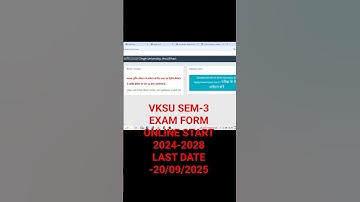 VKSU UG Sem-3 Exam Form Online 2025 | Apply for VKSU Exam Form 2024-28 Step by Step